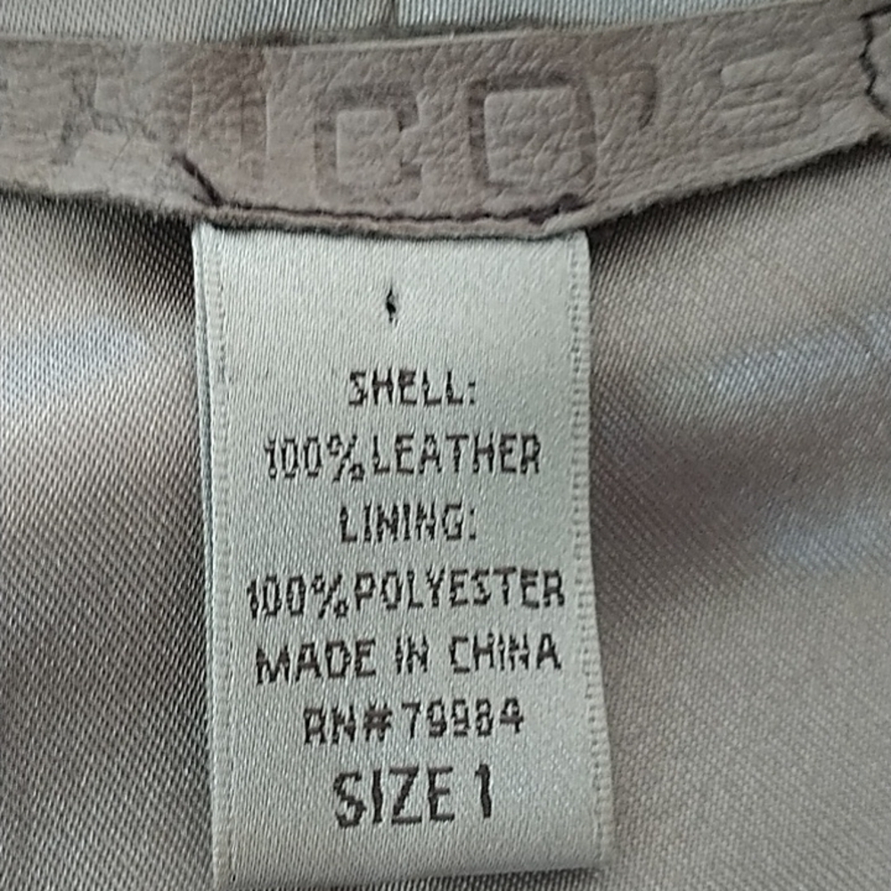 Chico's Silver Metallic Genuine Leather Moto Jacket Chico's 1 (US 8/10) - Picture 11 of 12